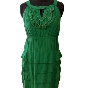 Anthropologie Maeve Layered Green Dress